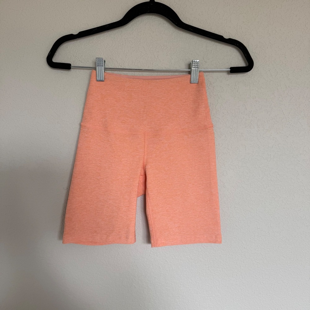 Beyond Yoga Spacedye High Waisted Biker Shorts Orange XXS Activewear Gym Workout